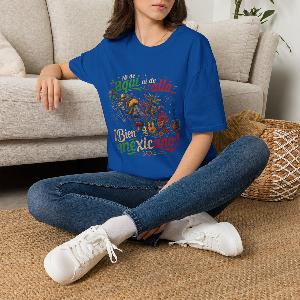 Playera Ni de aqui ni de alla bien mexicano