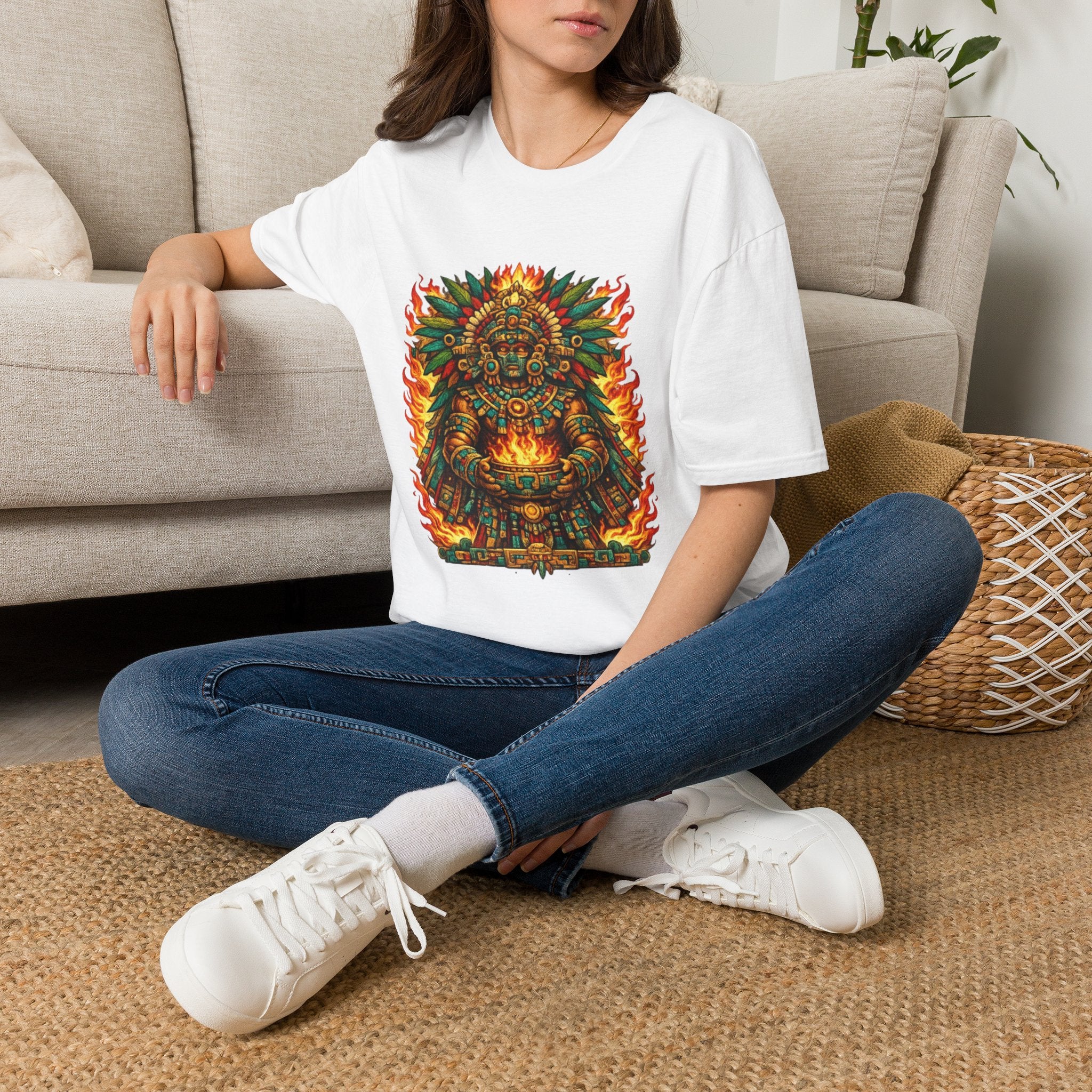 Playera azteca Xiuhtecuhtli