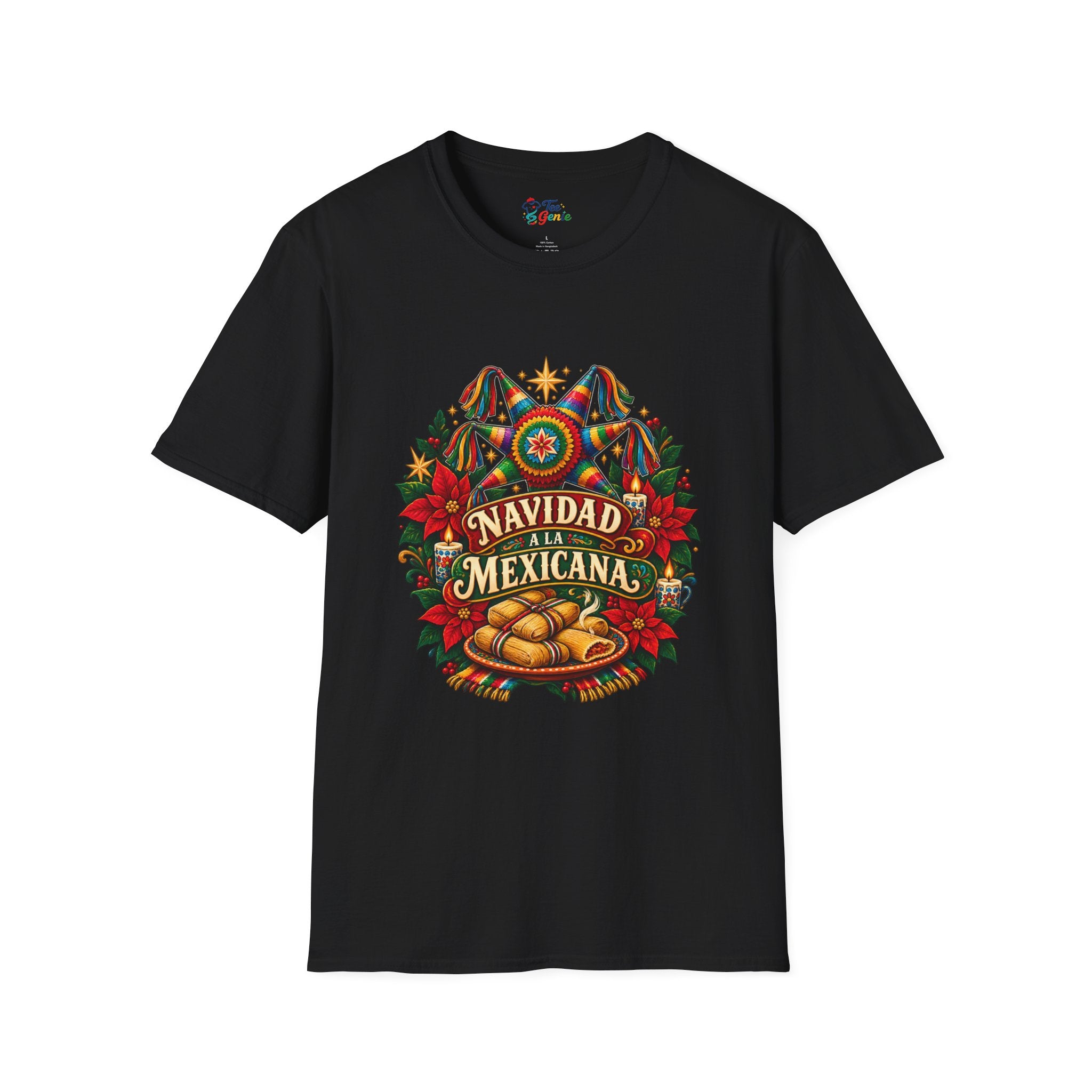 Playera Navidad a la Mexicana – Tamales y Piñata