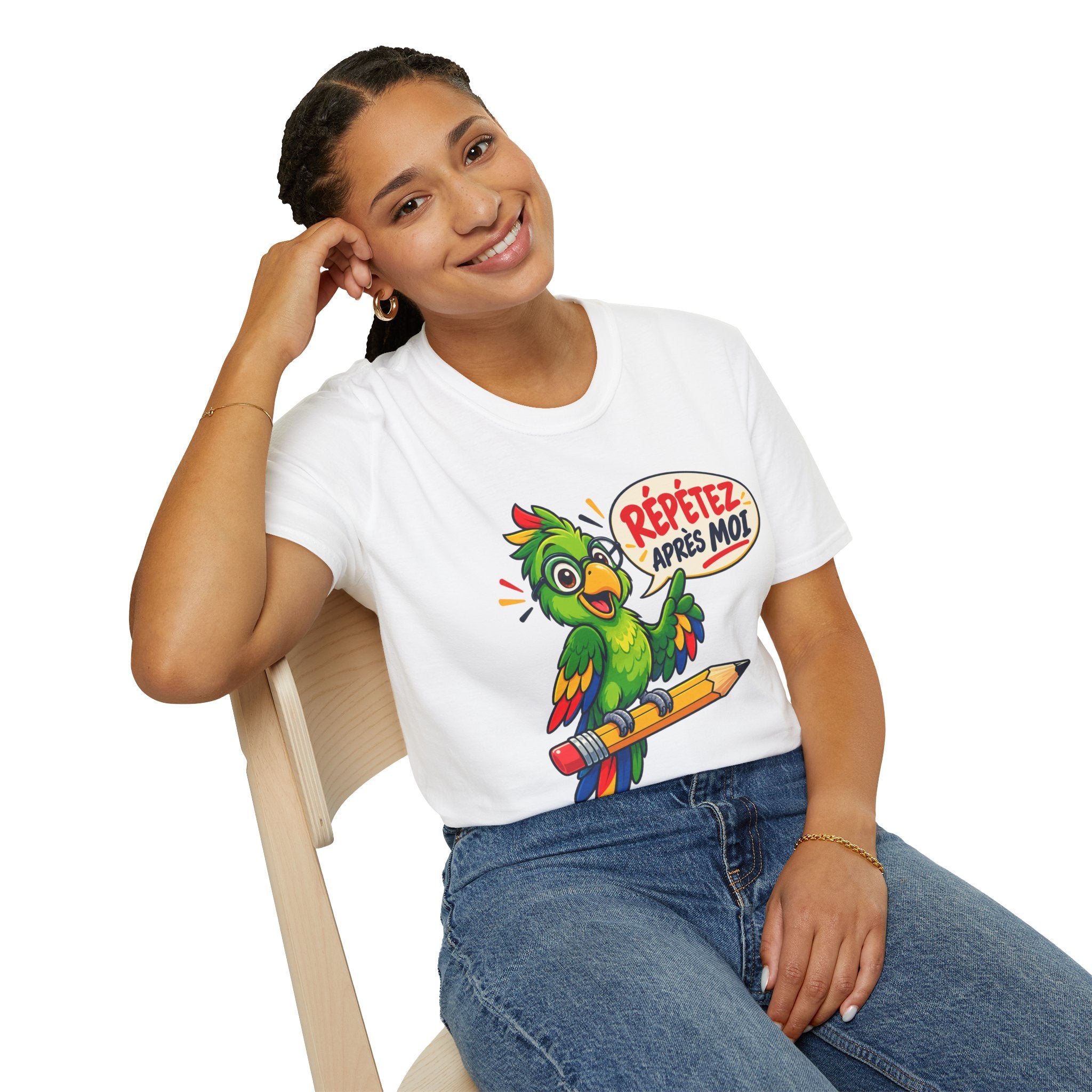 T-shirt professeur de FLE Répétez après moi prononciation