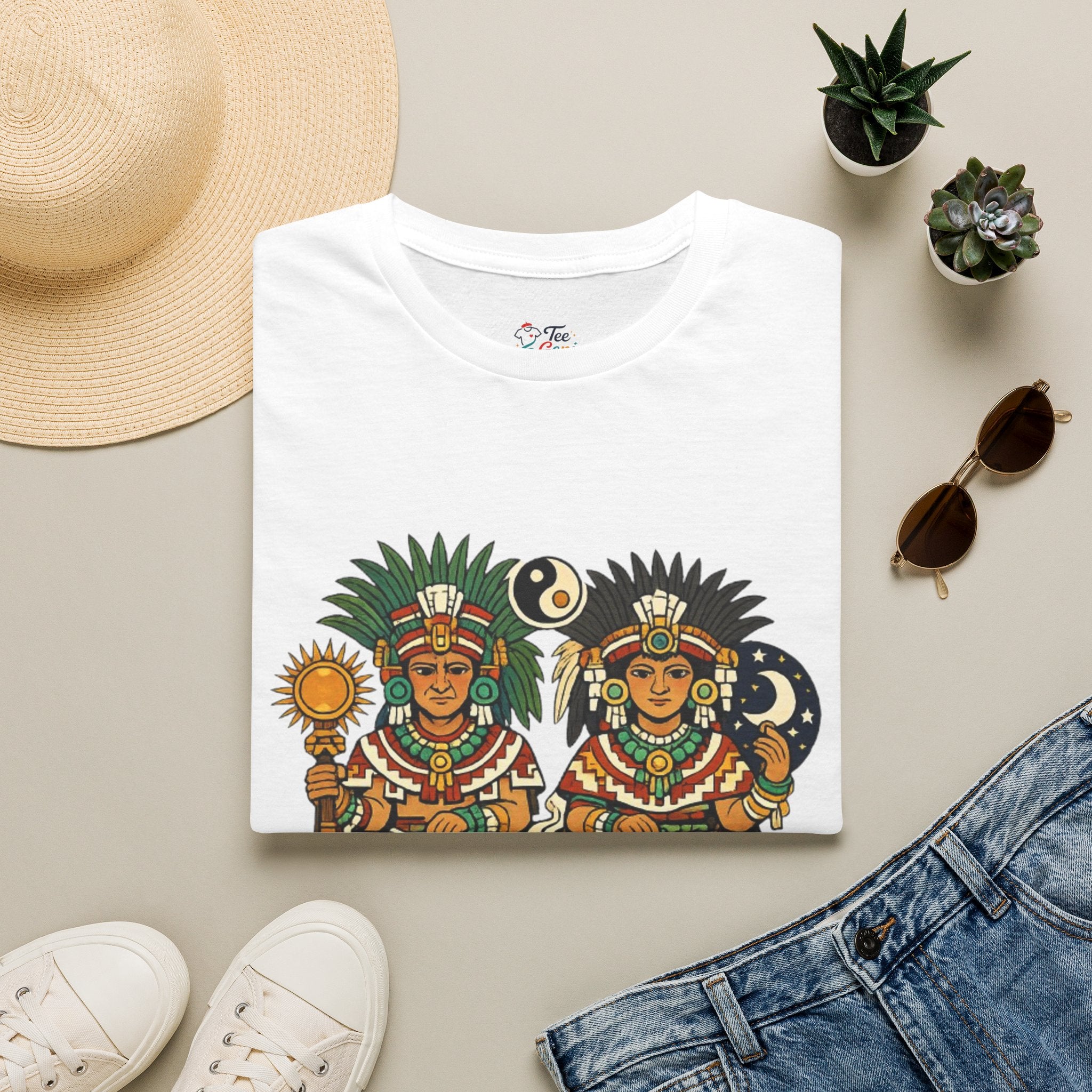 Playera azteca Ometecuhtli y Omecihuatl