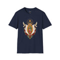 Playera Virgen de Guadalupe con Palomas y Rosas Doradas
