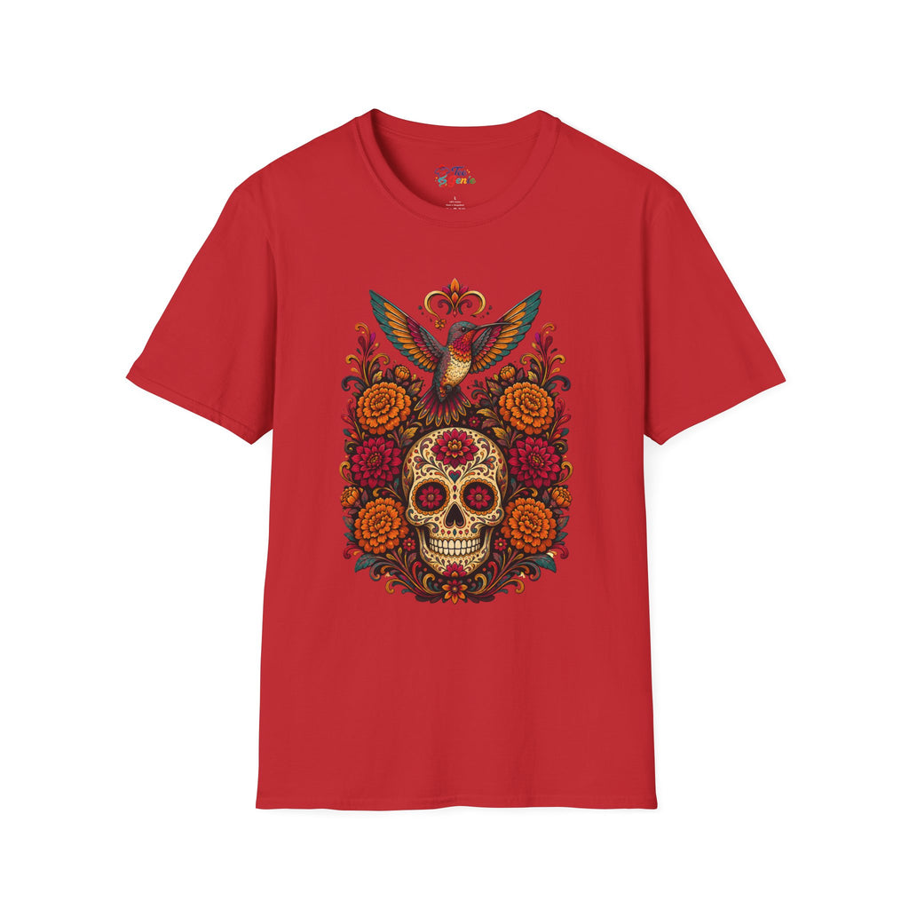 Playera Día de Muertos Colibrí y Calavera