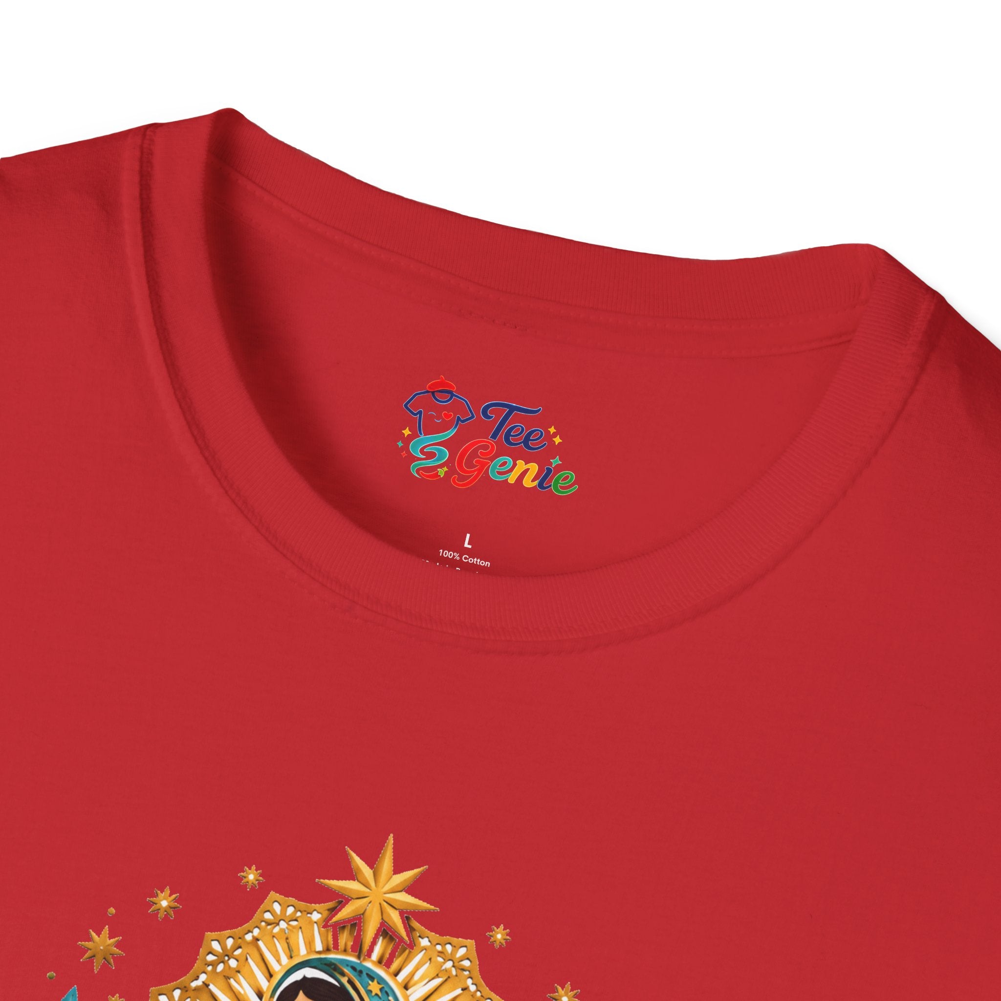 Playera Virgen de Guadalupe Estilo Papel Picado Mexicano