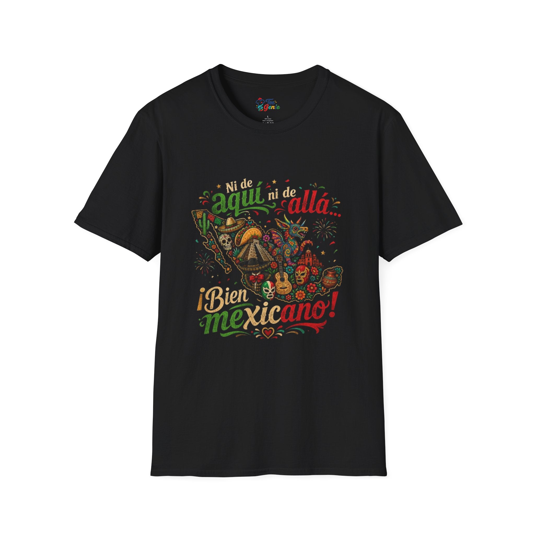 Playera Ni de aqui ni de alla bien mexicano