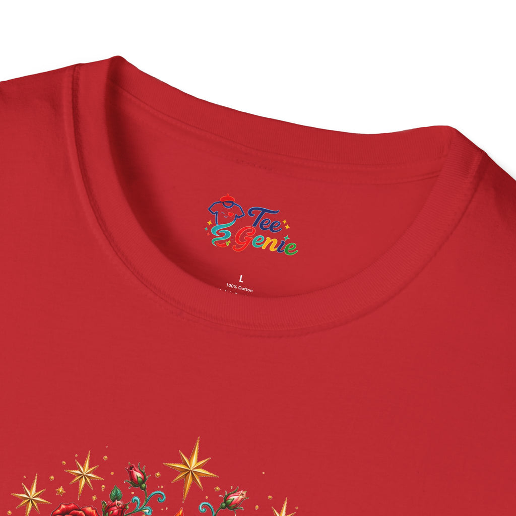 Playera Corazón Sagrado de Guadalupe con Rosas Mexicanas