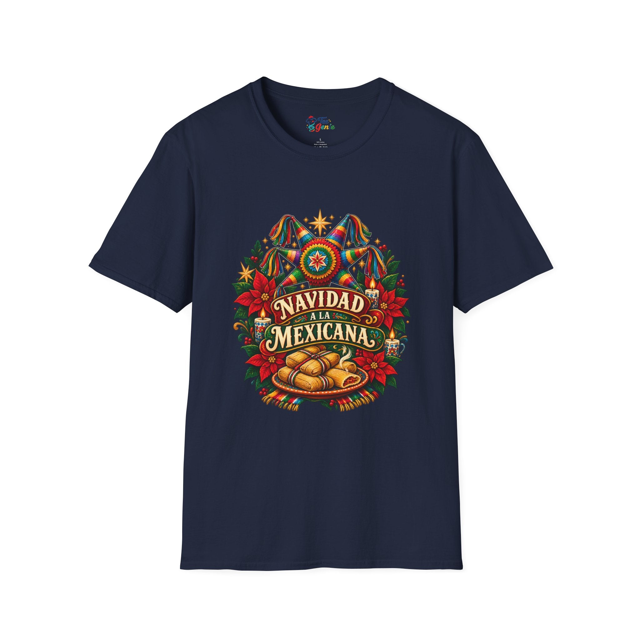 Playera Navidad a la Mexicana – Tamales y Piñata