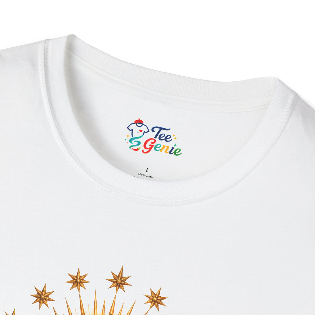 Playera Virgen de Guadalupe con Manto, Rosas y Luna Dorada