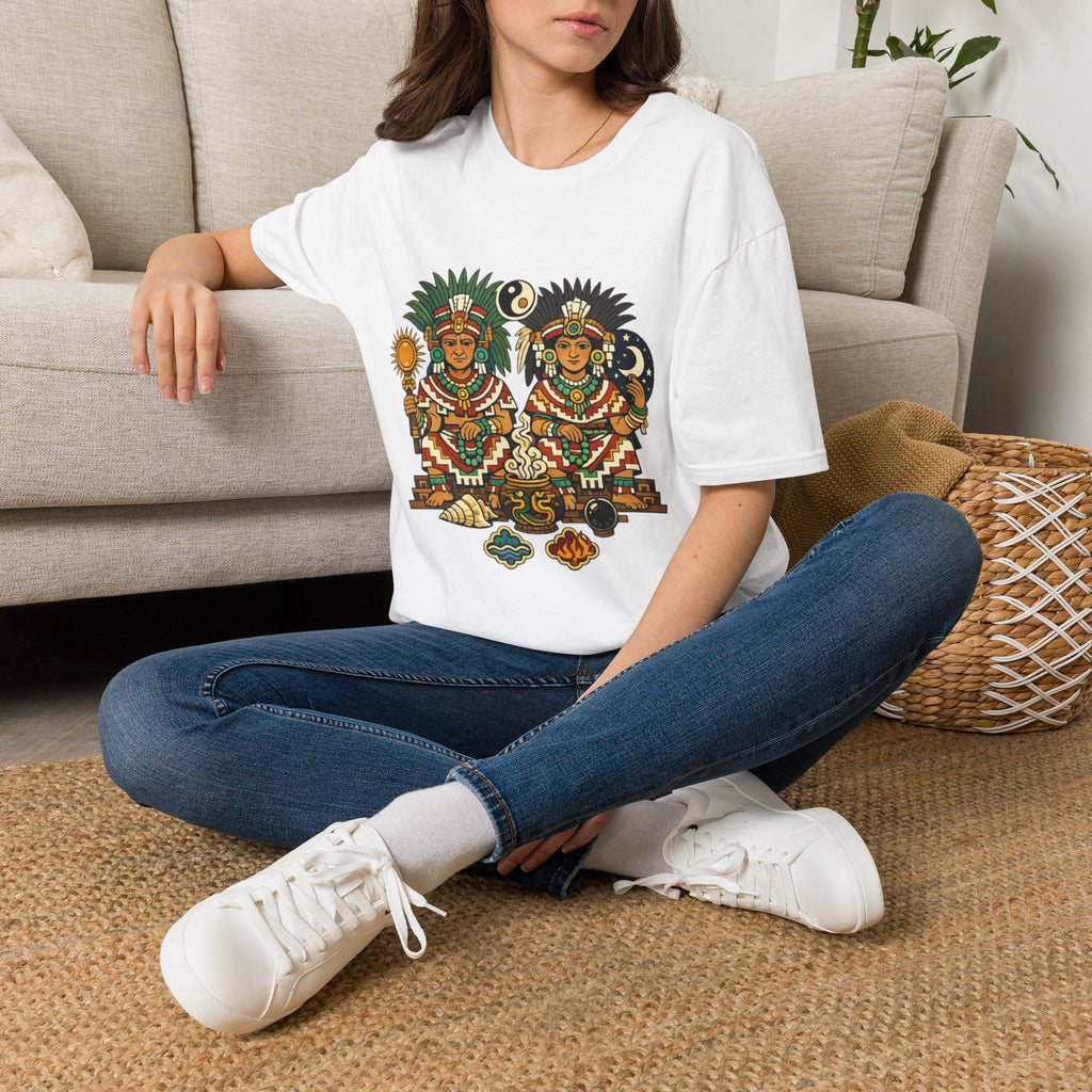 Playera azteca Ometecuhtli y Omecihuatl
