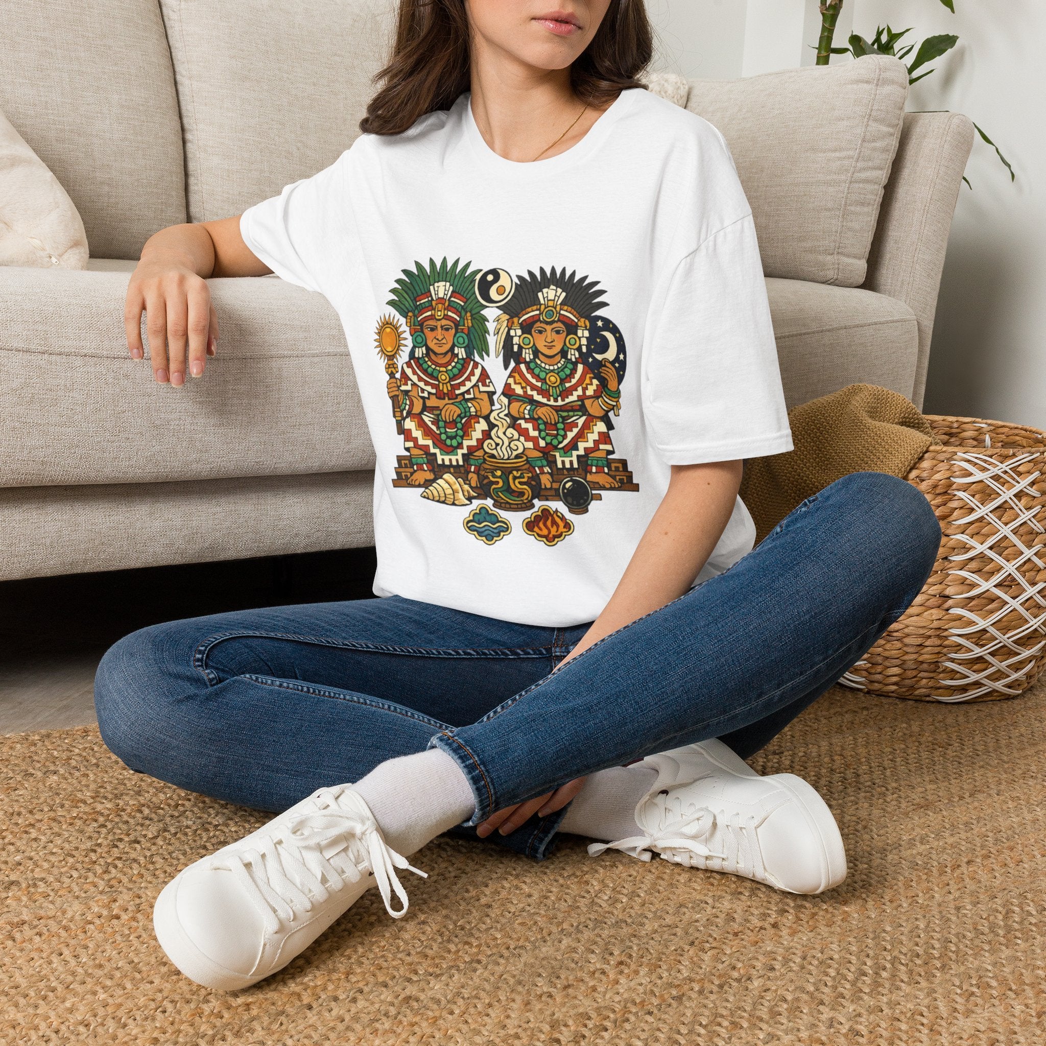 Playera azteca Ometecuhtli y Omecihuatl