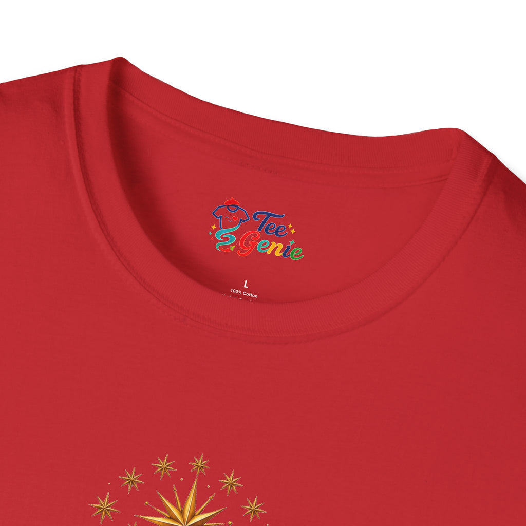 Playera Virgen de Guadalupe con Palomas y Rosas Doradas