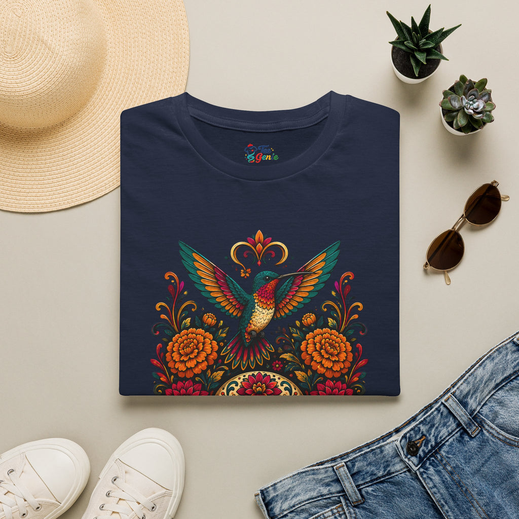 Playera Día de Muertos Colibrí y Calavera
