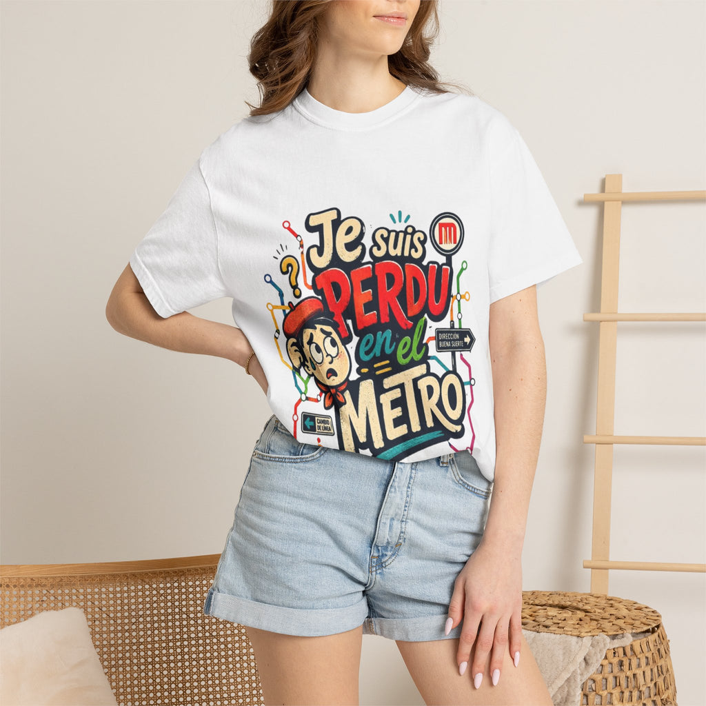 T-Shirt — "Je suis perdu en el métro" Cute Lost in the Metro Graphic Tee
