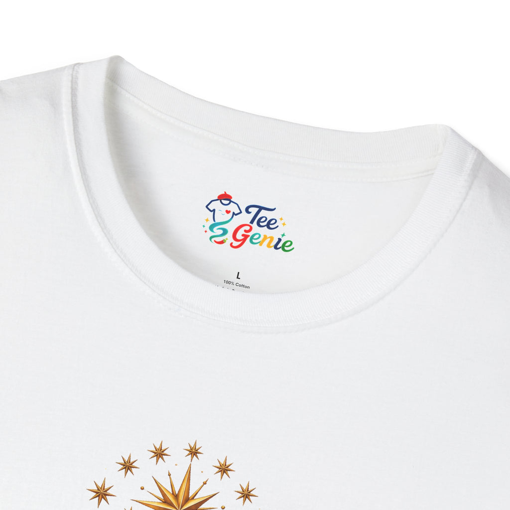 Playera Virgen de Guadalupe con Palomas y Rosas Doradas