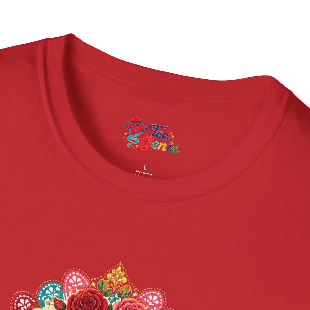 Playera Virgen de Guadalupe con Rosas y Arte Popular Mexicano