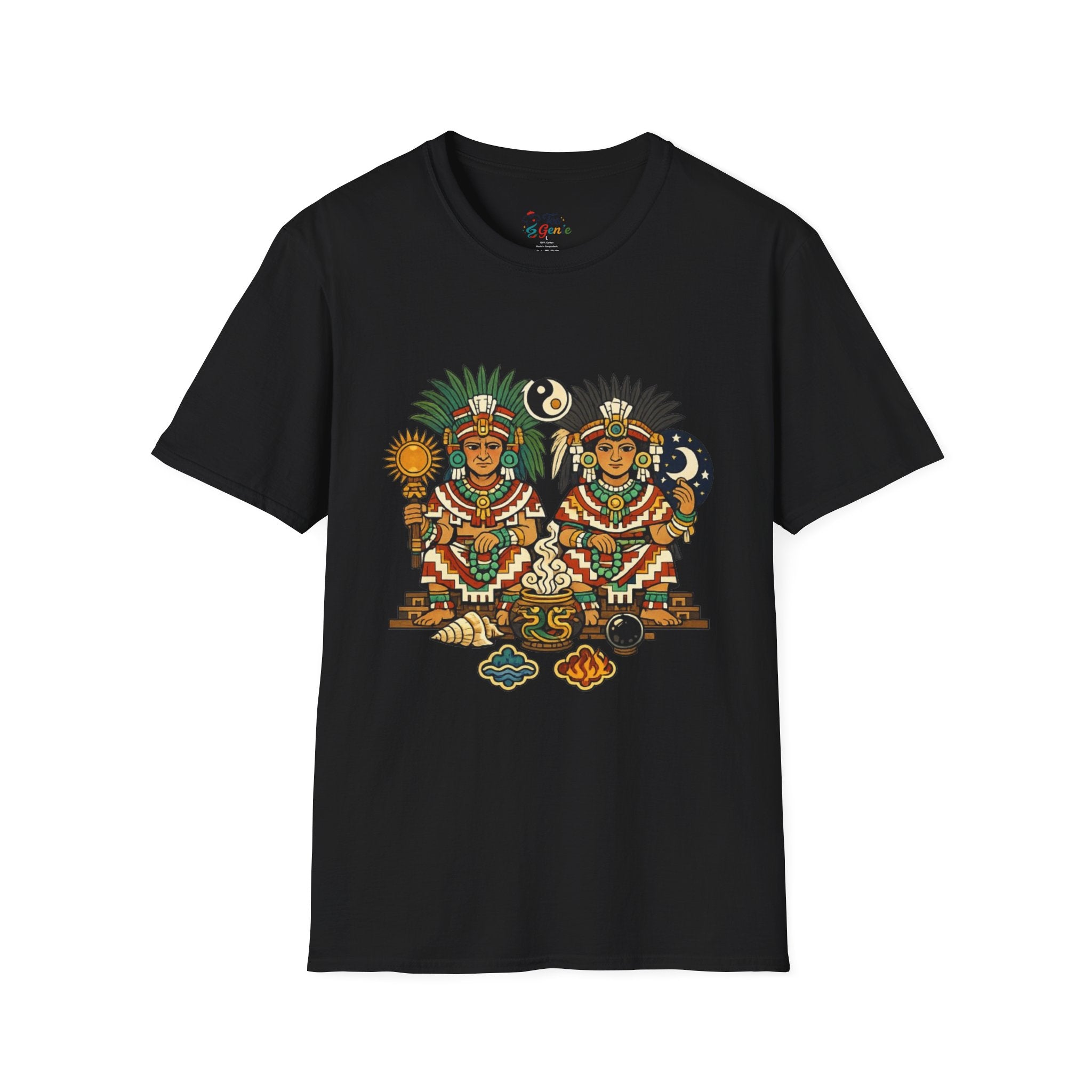 Playera azteca Ometecuhtli y Omecihuatl