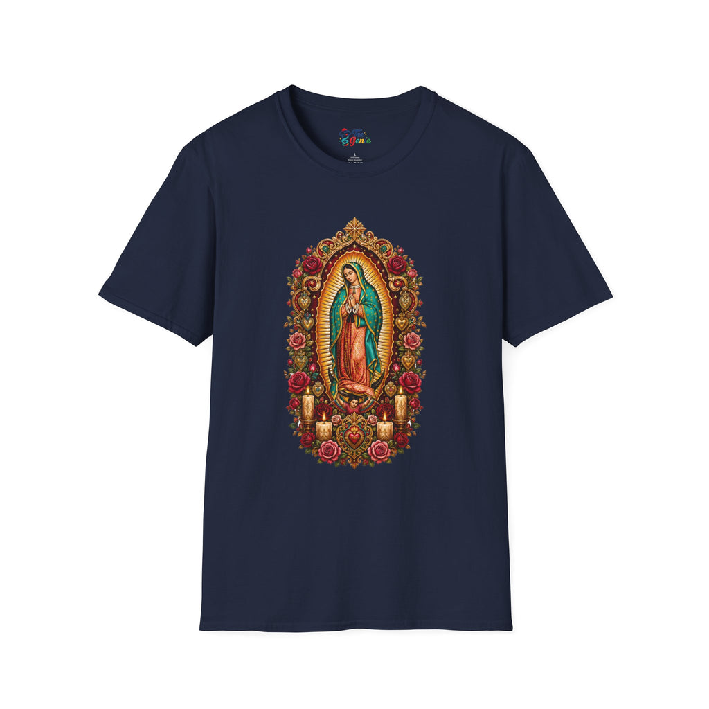 Playera Virgen de Guadalupe con Estrella, Agave y Rosas